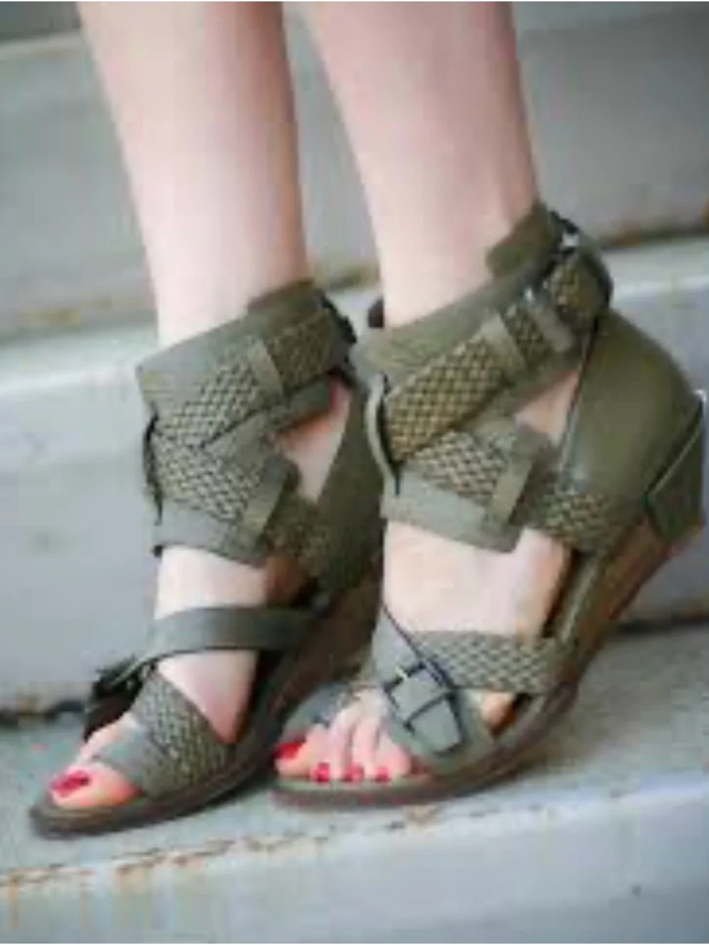 Alexander Wang Black Braided Leather Wedge Sandals